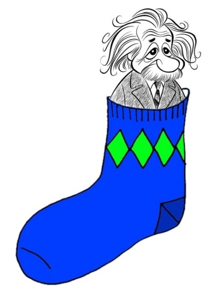 Op latere leeftijd begon Albert Einstein zelf op een ouwe sok te lijken